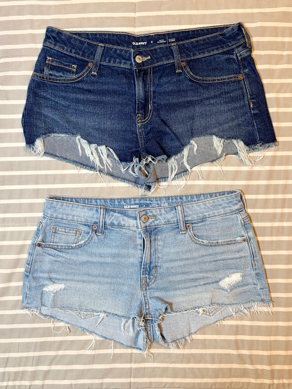Old Navy Women's Distressed Low Rise Denim Shorts — Set of 2